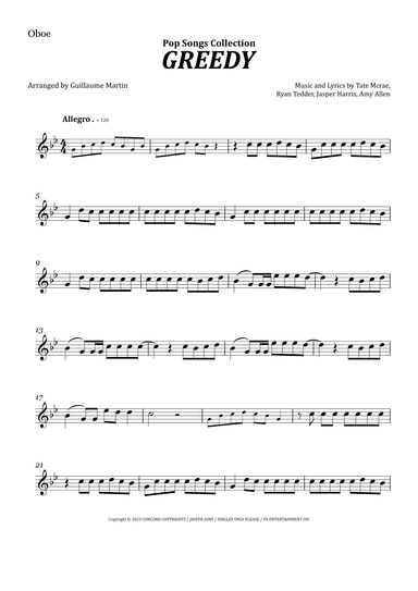 Greedy (arr. Guillaume Martin)
