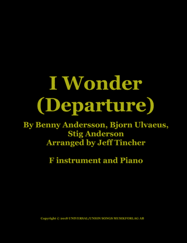 I Wonder (departure) (arr. Jeff Tincher)