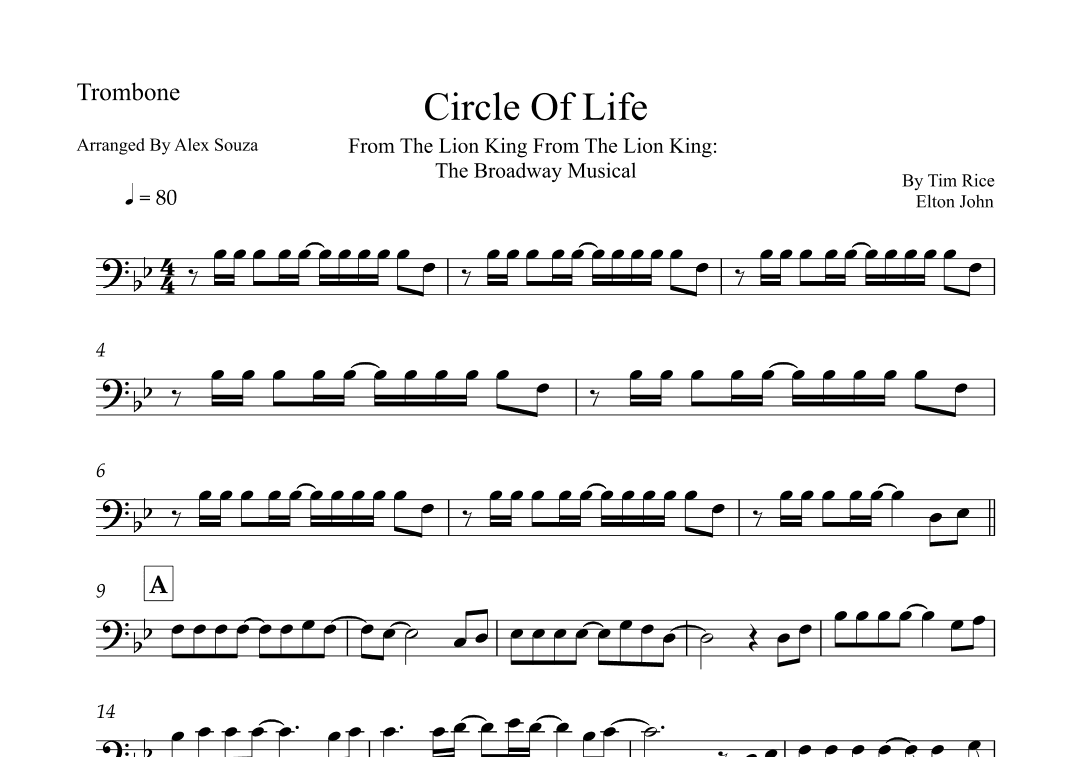 Circle Of Life (arr. Alex Souza)