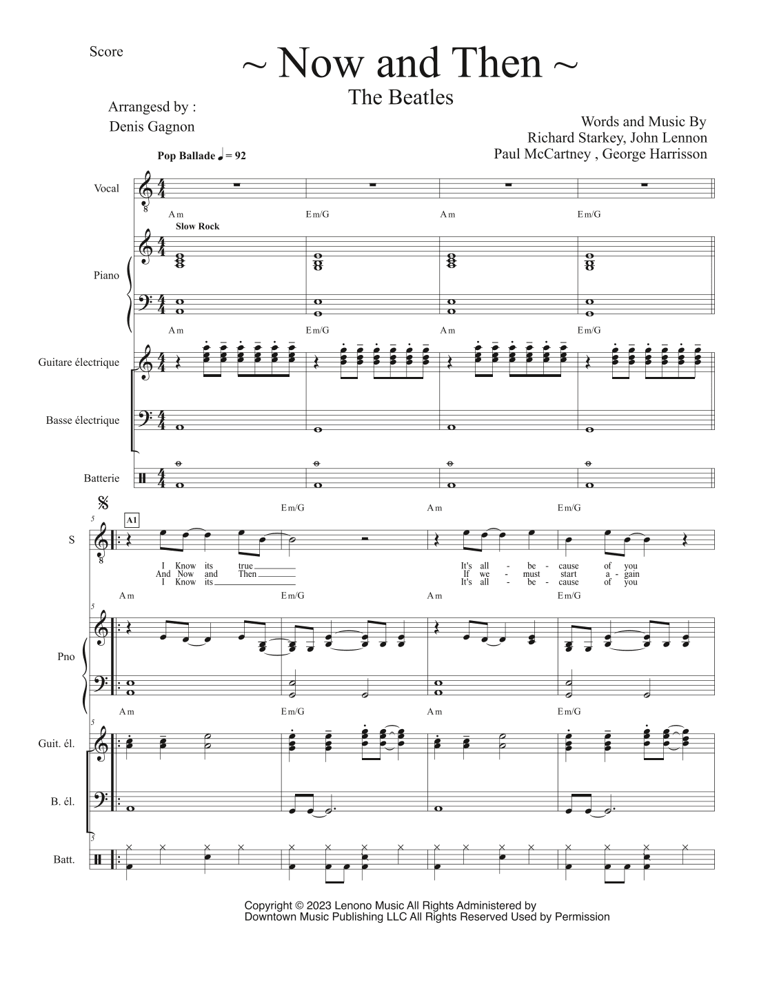 Now And Then (arr. Denis Gagnon)