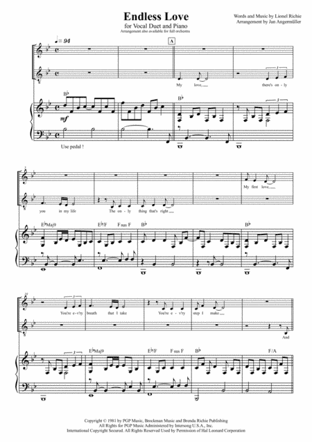 Endless Love (arr. Jan Angermüller)