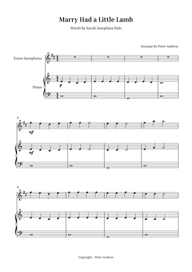 Marry Had  a Little Lamb (arr. Peter Andrew)