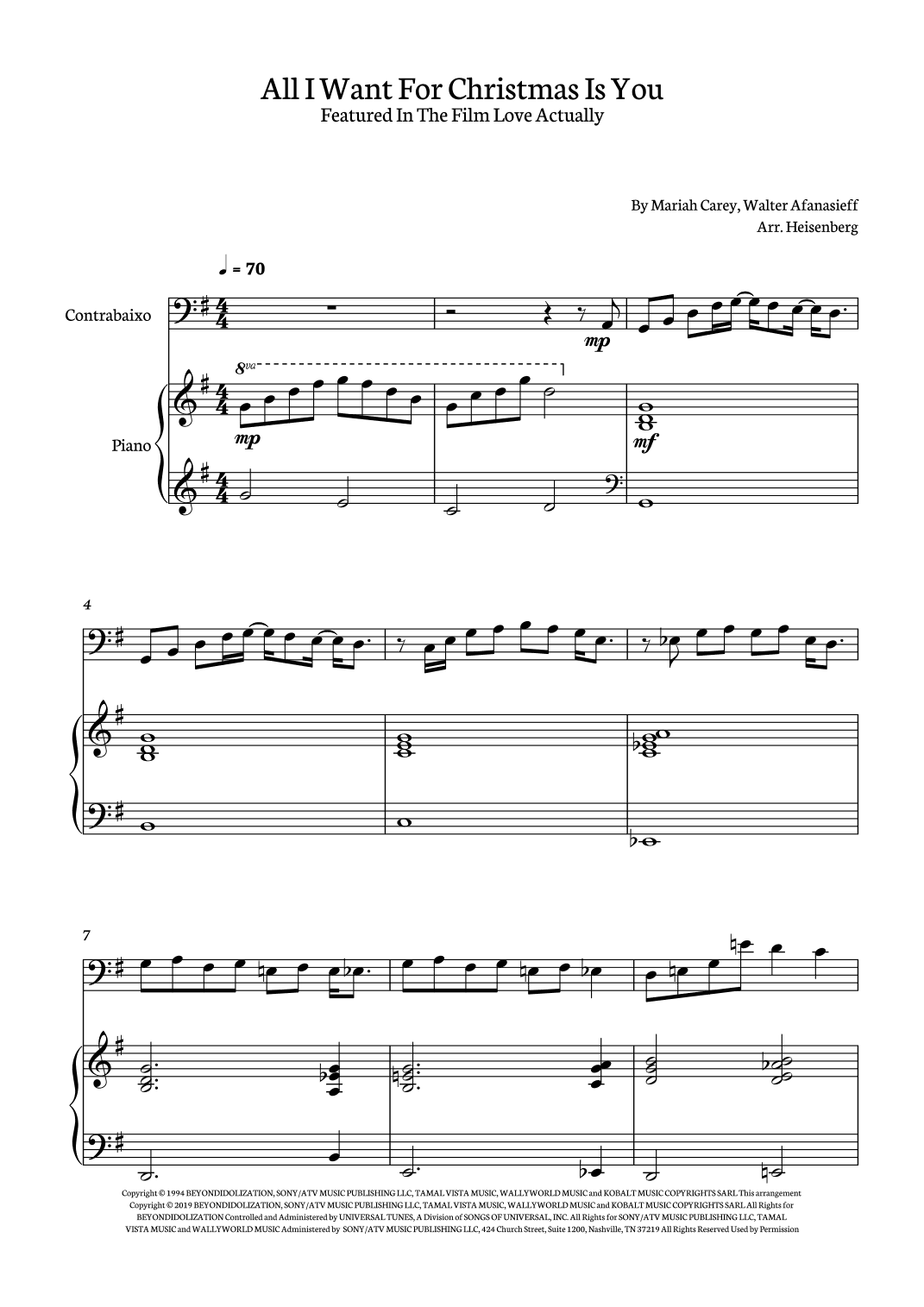 All I Want For Christmas Is You (arr. Heisenberg)