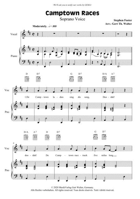 Camptown Races (arr. Gert Th. Walter)
