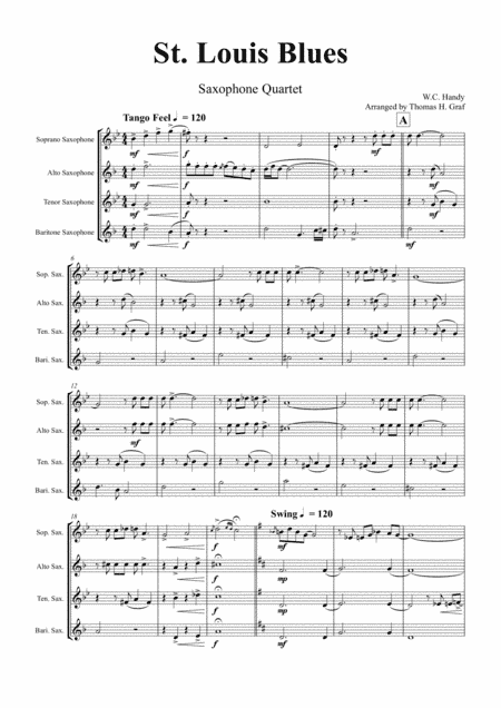 St. Louis Blues - Saxophone Quartet (arr. Thomas H. Graf)
