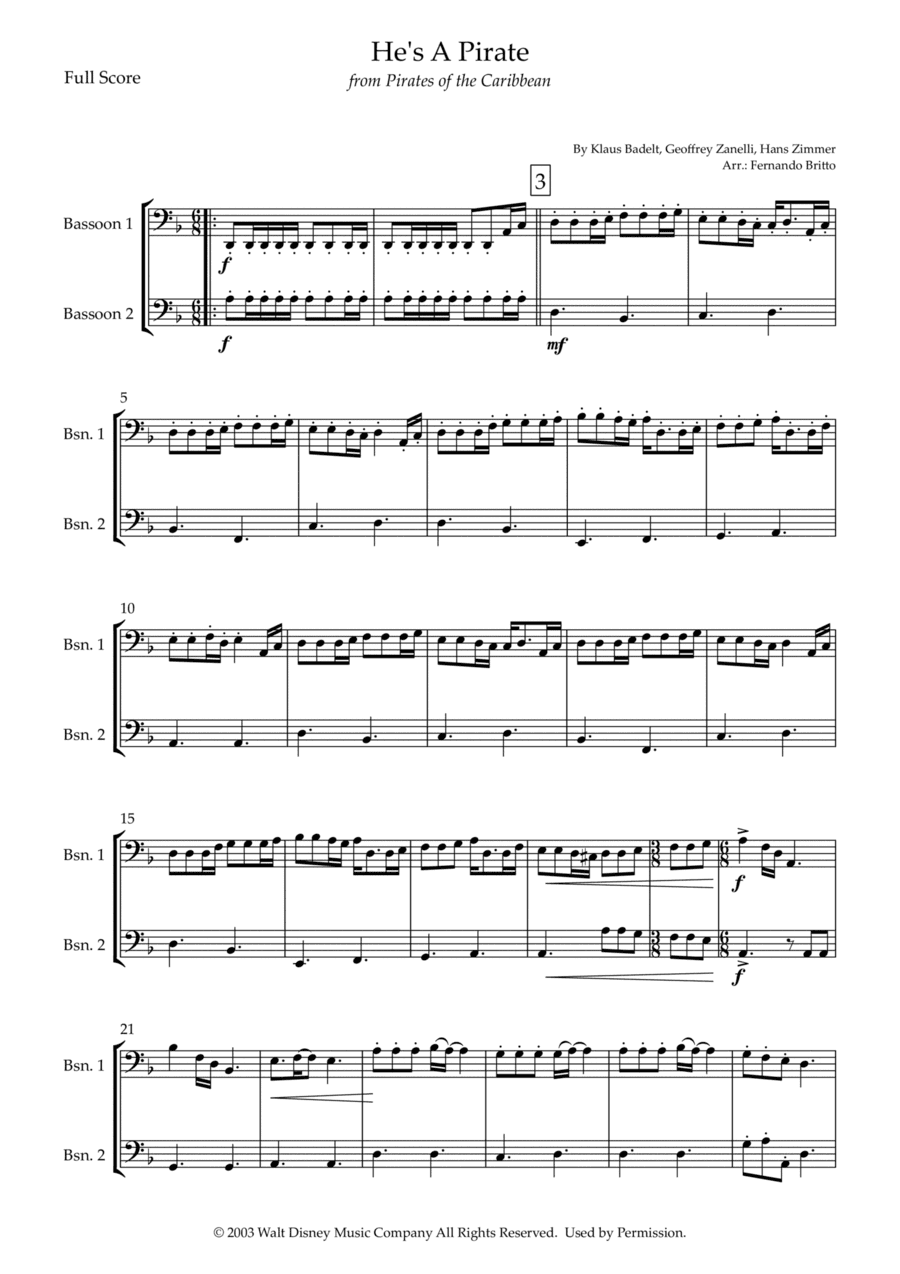 He's A Pirate (arr. Fernando Britto)