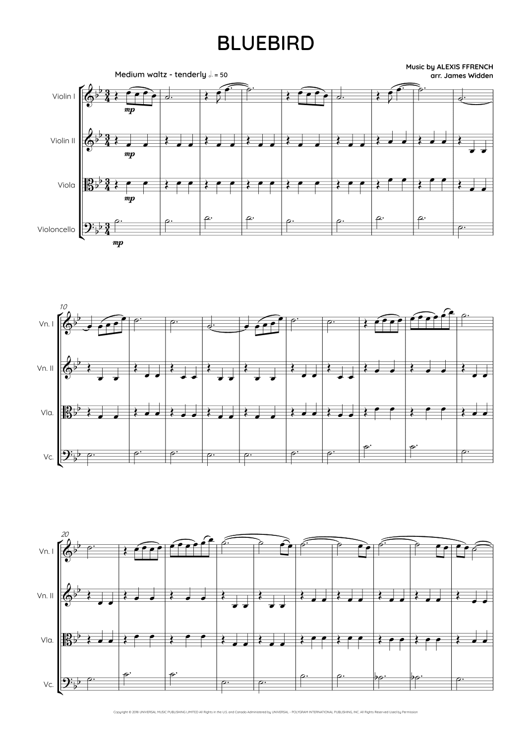 Bluebird (arr. James Widden)