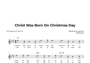 Christ Was Born On Christmas Day (Key of A-Flat Major) (arr. R. Salvario)
