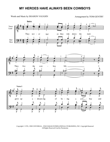 My Heroes Have Always Been Cowboys (arr. Tom Gentry)