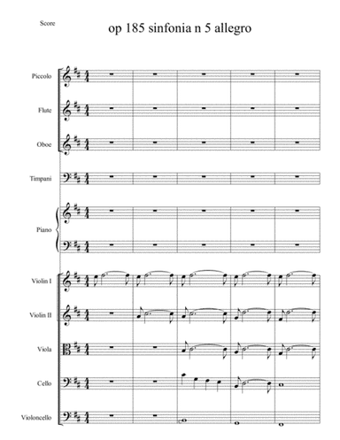 Op 186 Sinfonia n 5 tempo unico allegro