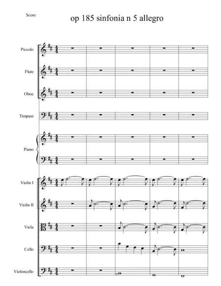 Op 186 Sinfonia n 5 tempo unico allegro