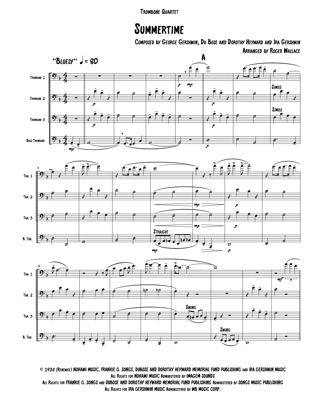 Summertime (arr. Roger Wallace)