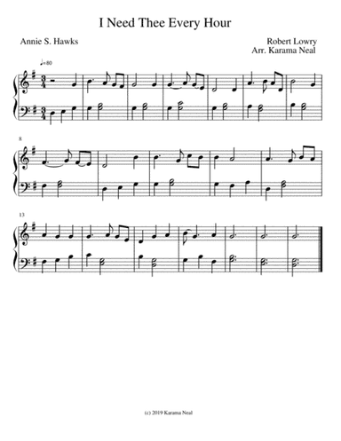 I Need Thee Every hour (arr. Karama Neal)