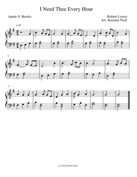 I Need Thee Every hour (arr. Karama Neal)