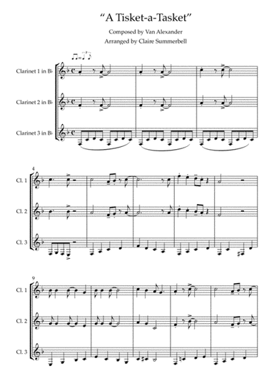 A Tisket-a-Tasket - Easy Clarinet Trio (arr. Claire Summerbell)