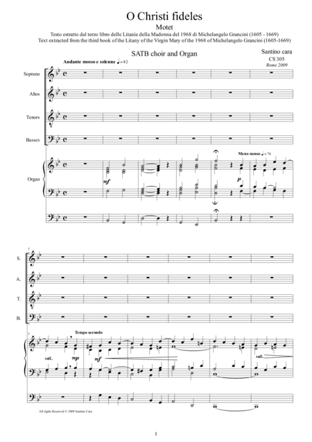 O Christi fideles - Motet for SATB choir and organ
