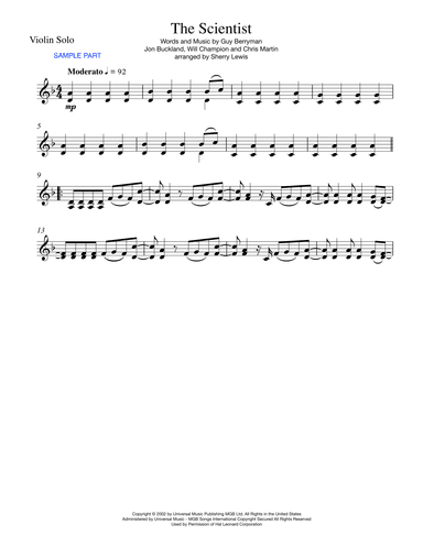 The Scientist (arr. Sherry Lewis)