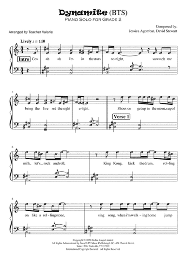 Dynamite (arr. Harmony Valarie @ Teacher Valarie)