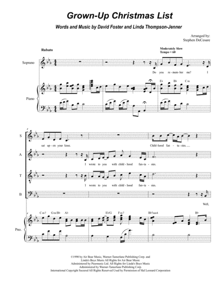 Grown-Up Christmas List (arr. Stephen DeCesare)