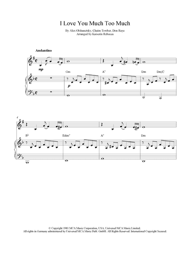 I Love You Much Too Much (arr. Kaiserin Rebecca)