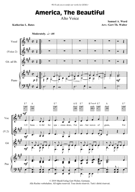 America, The Beautiful (arr. Gert Th. Walter)