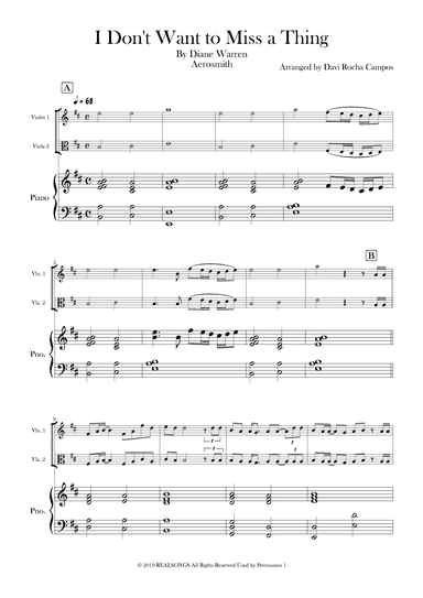 I Don't Want To Miss A Thing (arr. Davi Rocha Campos)
