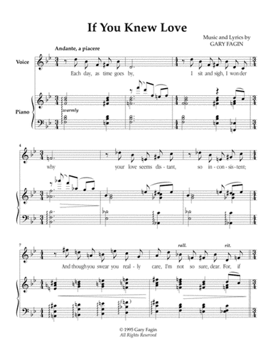 If You Knew Love, for voice and piano