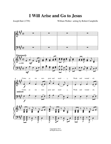 I Will Arise and Go to Jesus (arr. Robert Campbelle)