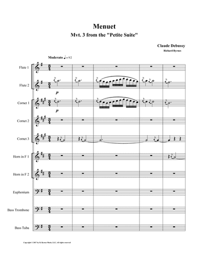 Menuet (Mvt. 3 from Debussy's Petite Suite for Brass Octet + 2 Flutes (arr. Richard Byrnes)