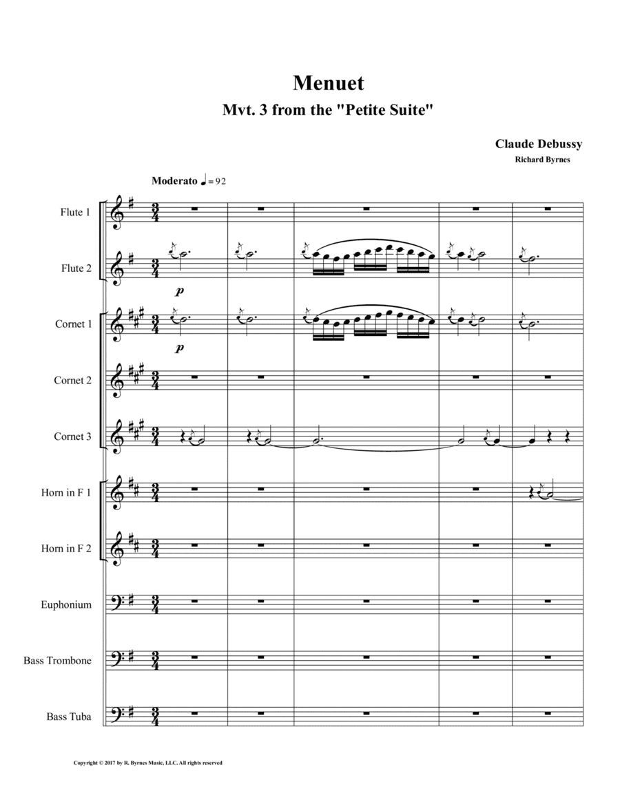 Menuet (Mvt. 3 from Debussy's Petite Suite for Brass Octet + 2 Flutes (arr. Richard Byrnes)