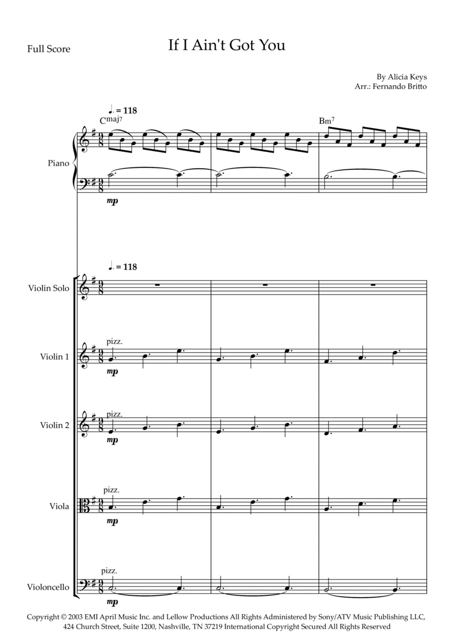 If I Ain't Got You (arr. Fernando Britto)