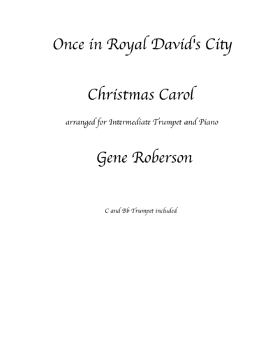 Once in Royal David's City TRUMPET Solo (arr. Gene Roberson)