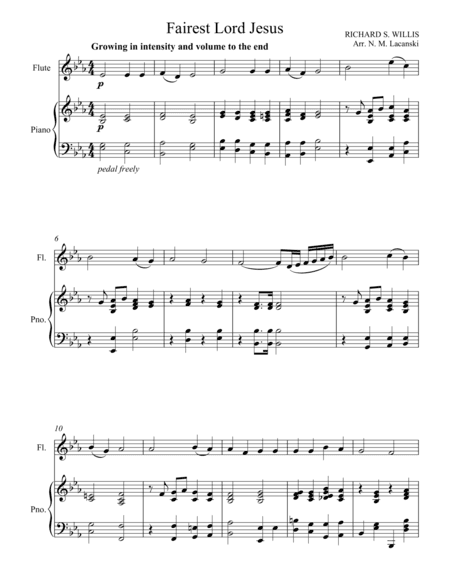 Fairest Lord Jesus (arr. Nick Lacanski)