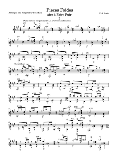 Pieces Froides : No. 1. Airs a faire fuir: I. D'une maniere particuliere (In a Very Unusual Manner) (arr. Brad Rau)