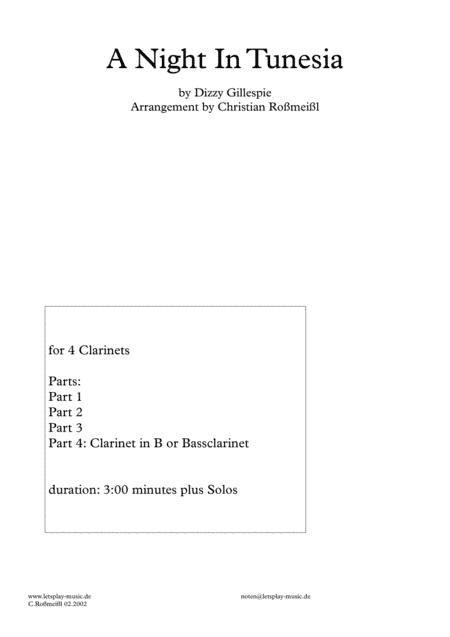 A Night In Tunisia (arr. Christian Roßmeißl)