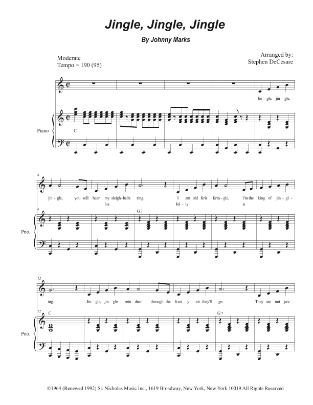 Jingle, Jingle, Jingle (arr. Stephen DeCesare)
