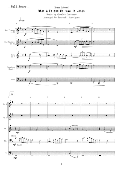 What A Friend We Have In Jesus (arr. Tsuyoshi Yoroiguma)
