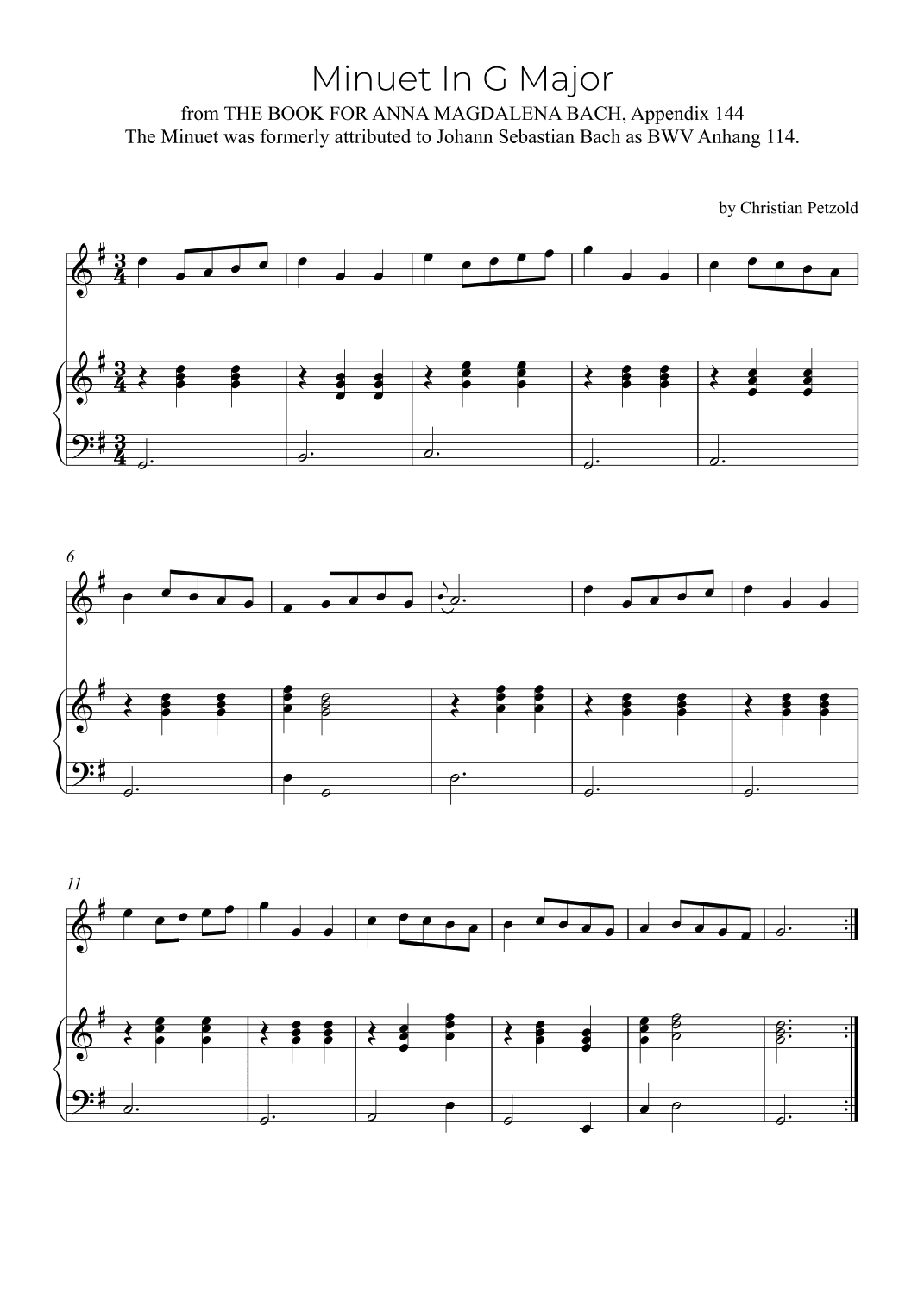 Minuet In G Major (arr. Alex Nunes Rodrigues)