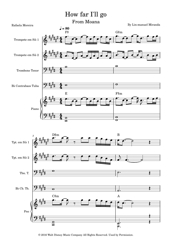 How Far I'll Go (arr. Rafaela Moreira)