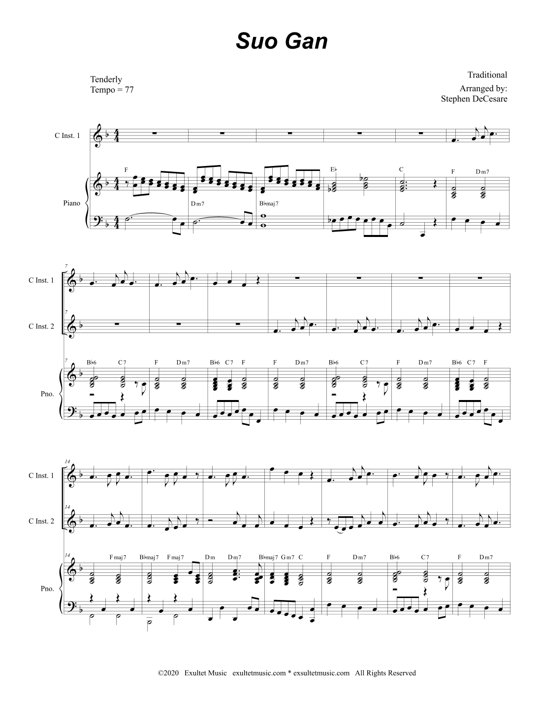 Suo Gan (Duet for C-Instruments) (arr. Stephen DeCesare)