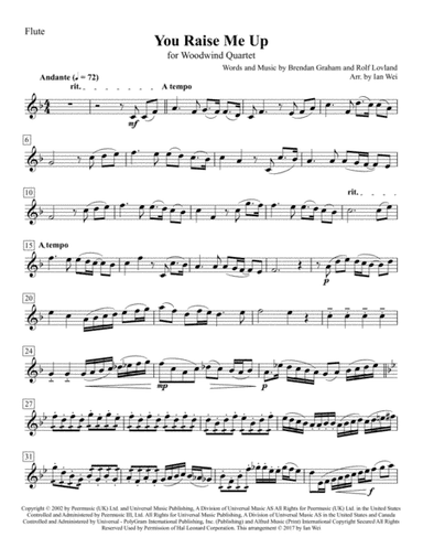 You Raise Me Up (arr. Ian Wei)
