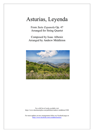 Asturias arranged for String Quartet (arr. Andrew Middleton)