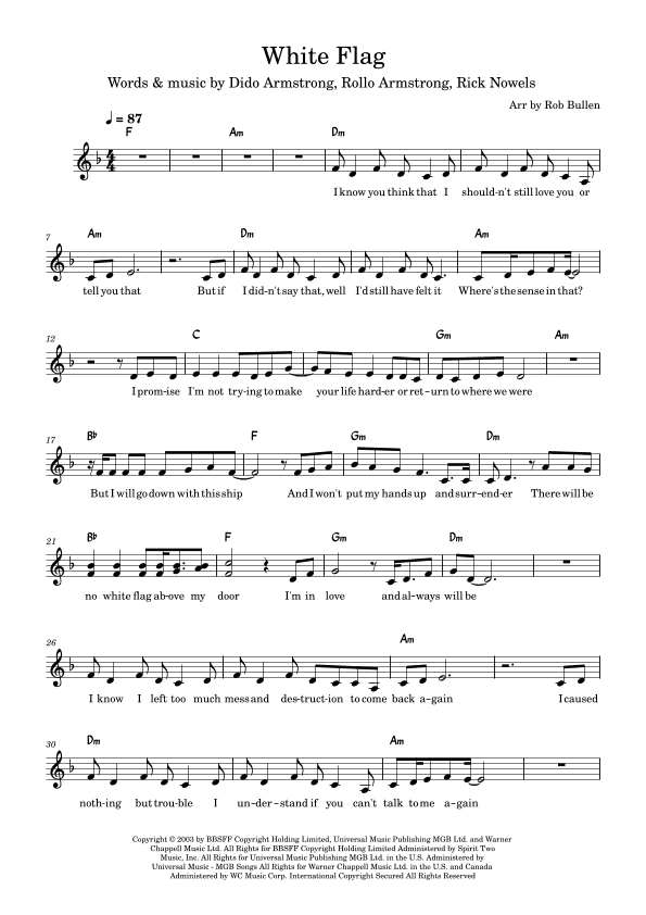 White Flag (arr. Rob Bullen)