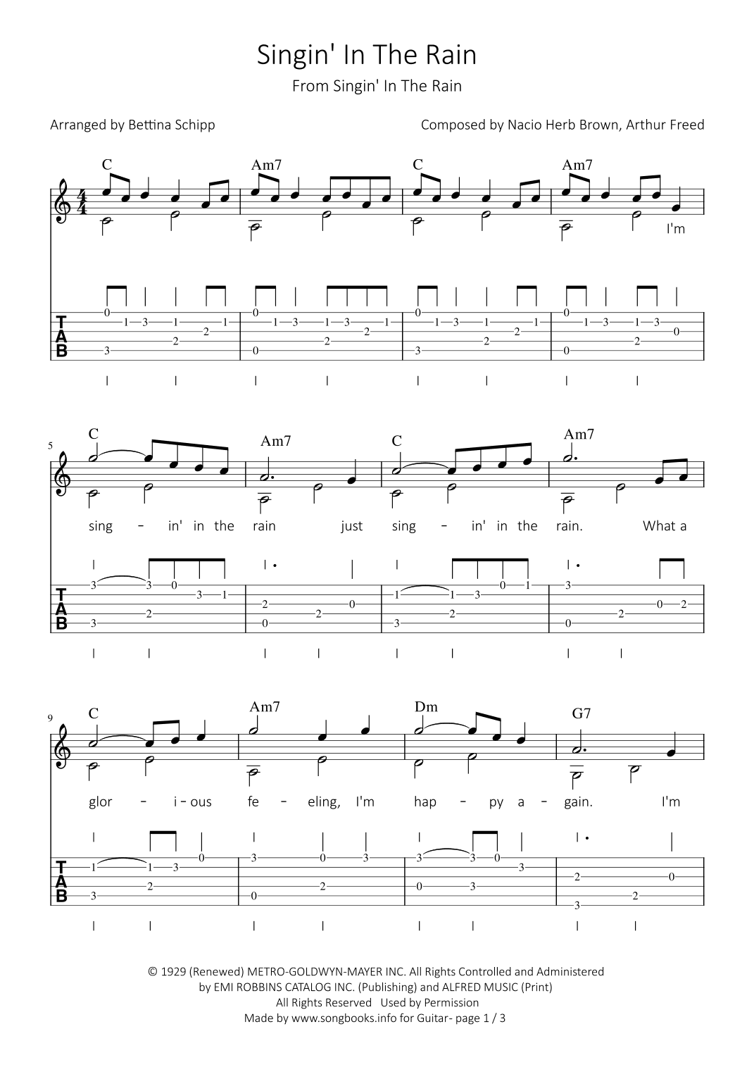 Singin' In The Rain (arr. Bettina Schipp)