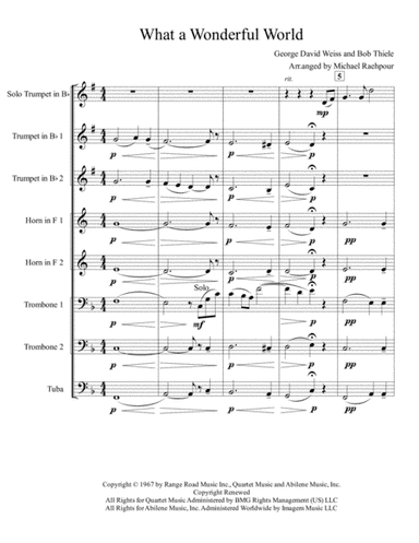 What A Wonderful World (arr. Michael Raehpour)