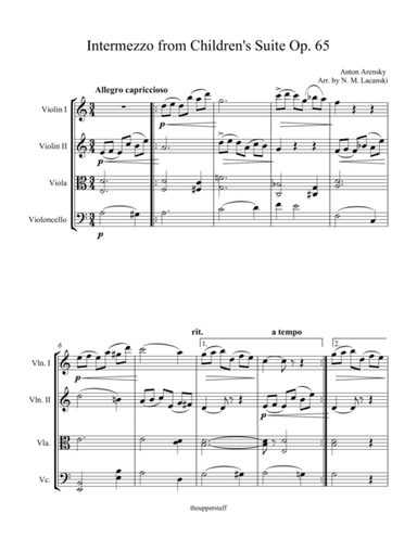 Intermezzo from Children's Suite Op. 65 (arr. Nick Lacanski)