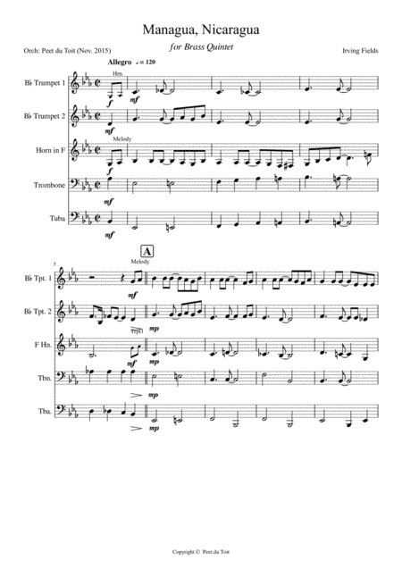 Managua, Nicaragua (arr. Peet du Toit)