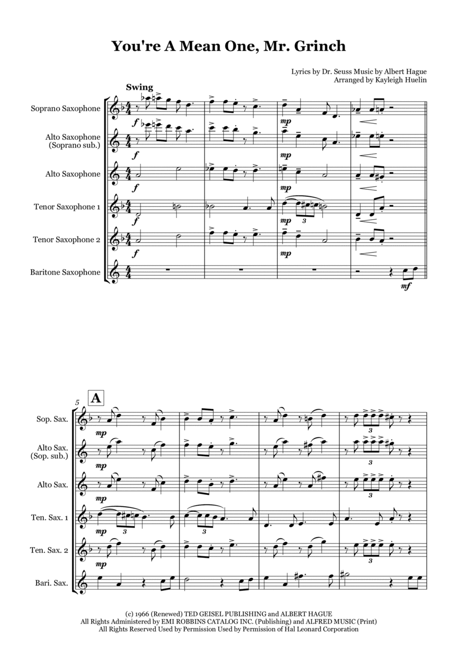 You're A Mean One, Mr. Grinch (arr. Kayleigh Huelin)