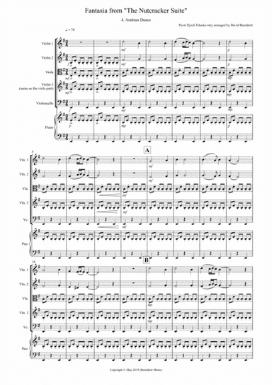 Arabian Dance (Fantasia from Nutcracker) for String Quartet (arr. David Burndrett)