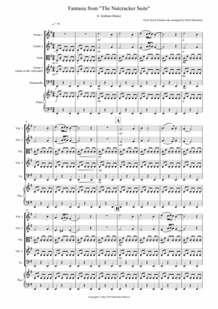 Arabian Dance (Fantasia from Nutcracker) for String Quartet (arr. David Burndrett)